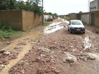 Muro cede e lama toma conta de ruas em Vitória da Conquista após chuva 
