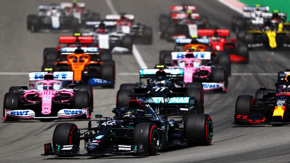 Largada do GP da Espanha de 2020, em Barcelona — Foto: Getty Images