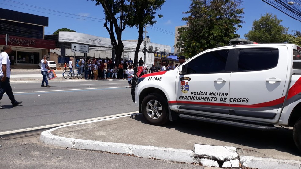Gerenciamento de Crises foi acionado ao protesto dos agentes da saúde, em Maceió — Foto: Gerenciamento de Crises