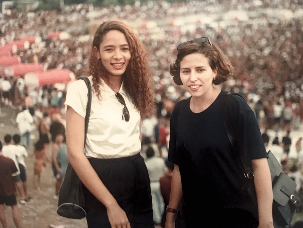 Elaine Maia e Cléo Subtil, no começo da carreira jornalística em Rondônia — Foto: Arquivo Pessoal/Elaine Maia
