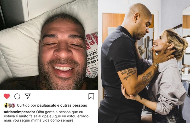 Adriano Imperador apaga post em que chamava a ex-noiva de falsa; ela mantém as fotos do casal (Foto: Reprodução/Instagram)