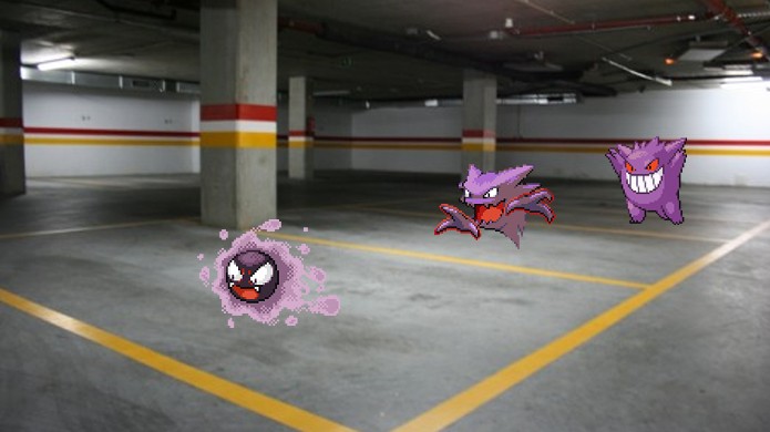 Cuidado quando for estacionar à noite em Pokémon Go, pois os pokémons Fantasmas se divertem (Foto: Reprodução/Rafael Monteiro)