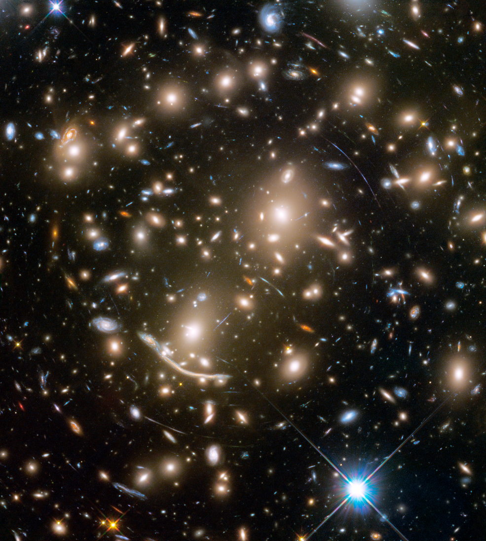 Abell 370: aglomerado de galáxias elípticas (Foto: NASA, ESA, and J. Lotz and the HFF Team (STScI))