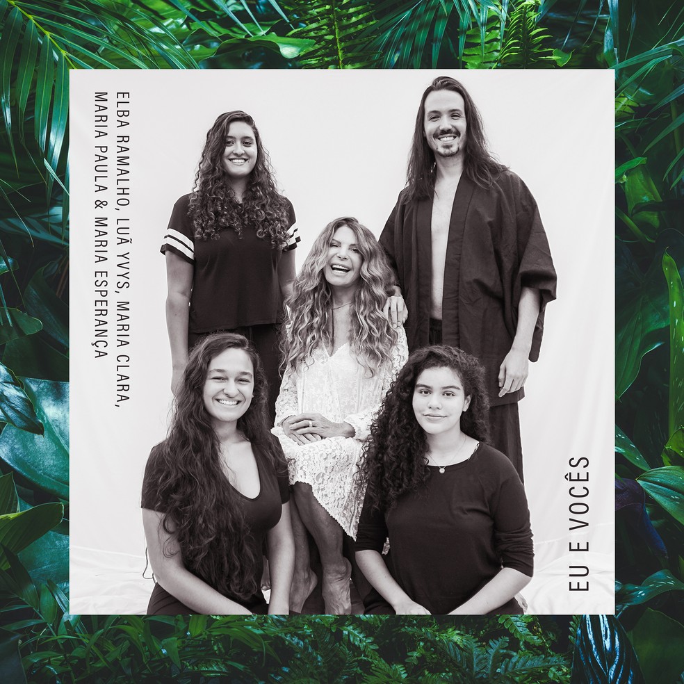 Capa do single 'Eu e vocês', de Elba Ramalho com os filhos Luã, Maria Clara, Maria Esperança e Maria Paula — Foto: Divulgação