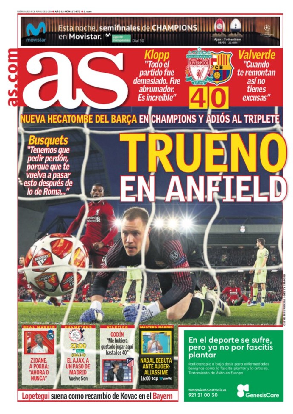 As Liverpool x Barcelona — Foto: Reprodução