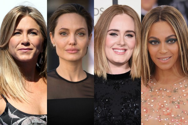 Jennifer Aniston, Angelina Jolie, Adele e Beyoncé (Foto: Getty Images)