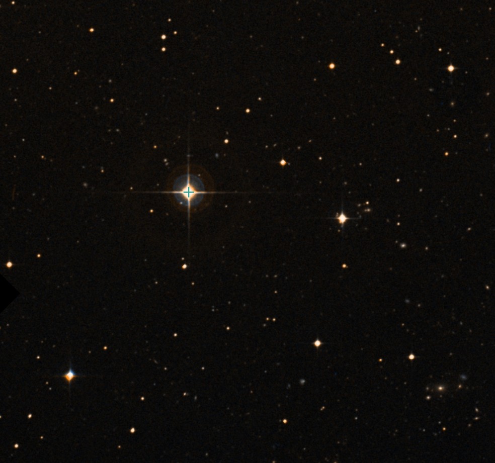 Imagem da estrela TOI-197, orbitada pelo planeta TOI-197.01 - de cuja descoberta a equipe da UFRN participou. — Foto: Domínio público