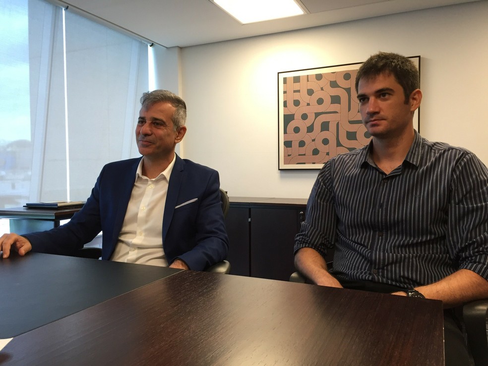 Fábio Mahseredjian e Guilherme Passos, na CBF (Foto: Alexandre Lozetti)