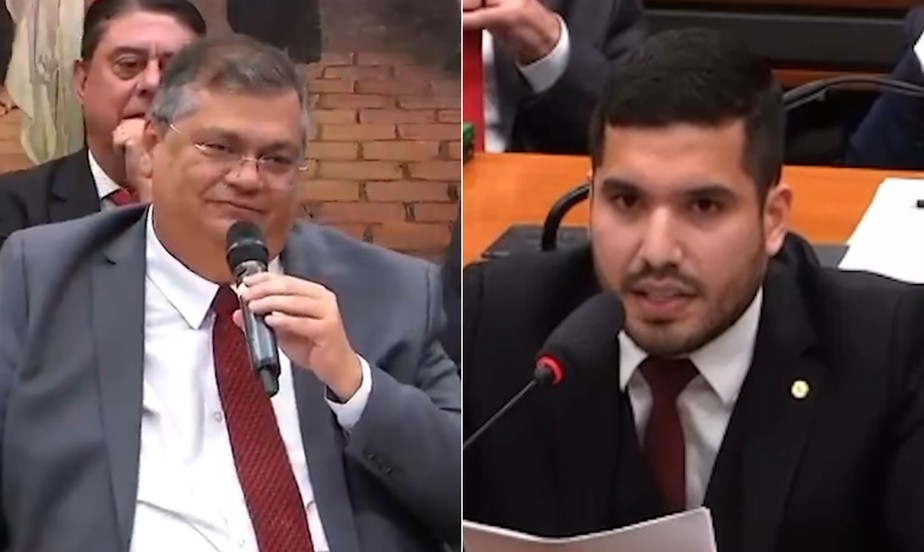 Ministro da Justiça Flávio Dino e deputado federal André Fernandes (PL-CE)