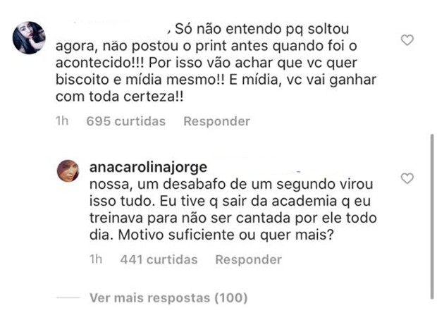 Modelo responde comentários sobre suposto assédio de Marcos Mion (Foto: Reprodução/Instagram)