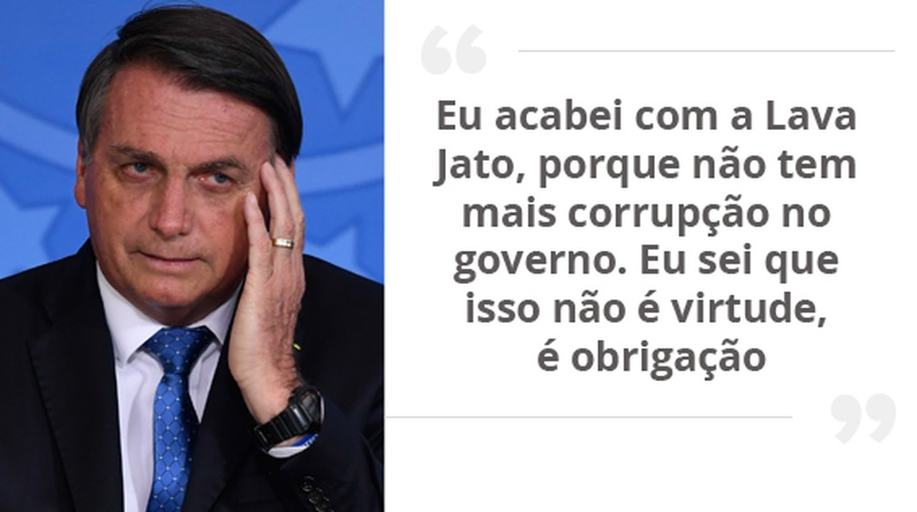 Bolsonaro disse nesta quarta que acabou com a Lava Jato 'porque não tem mais corrupção no governo' — Foto: Mateus Bonomi/Agif/Estadão Conteúdo