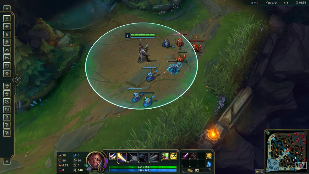 O jogo oferece alguns comandos para facilitar sua vida quando fizer o Kiting (Foto: Reprodução/Victor de Abreu)