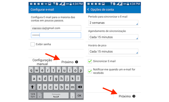 Definindo um conta de e-mail no Galaxy Gran Prime Duos (Foto: Reprodução/Marvin Costa)