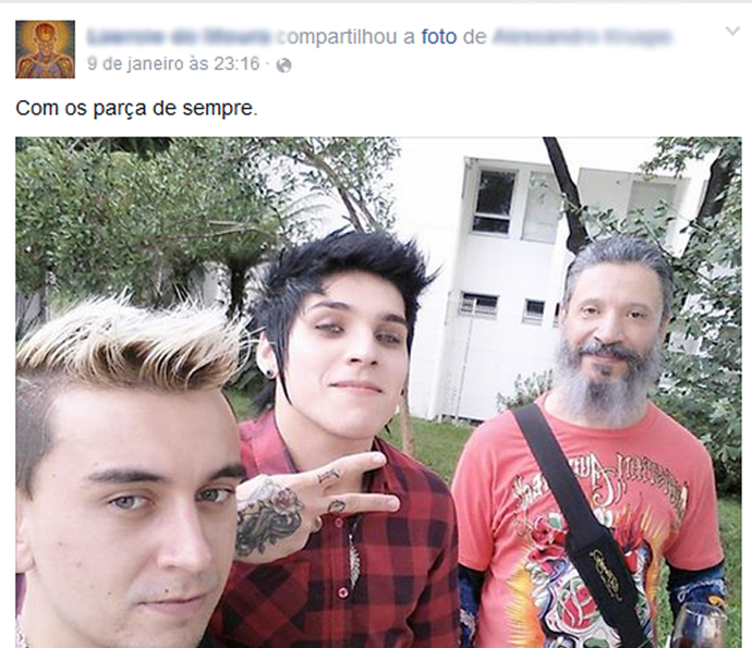 Último post de Laércio em uma rede social (Foto: Tv Globo)