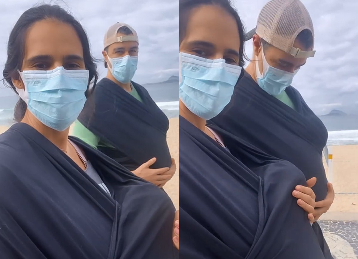 Marcella Fogaça e Joaquim Lopes curtem primeiro passeio na orla com as filhas (Foto: Reprodução/Instagram)