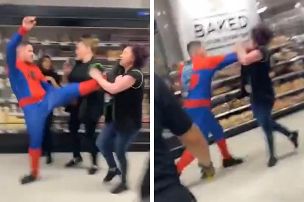 Homem-Aranha invade supermercado e agride funcionários e clientes (Foto: Reprodução/Twitter)