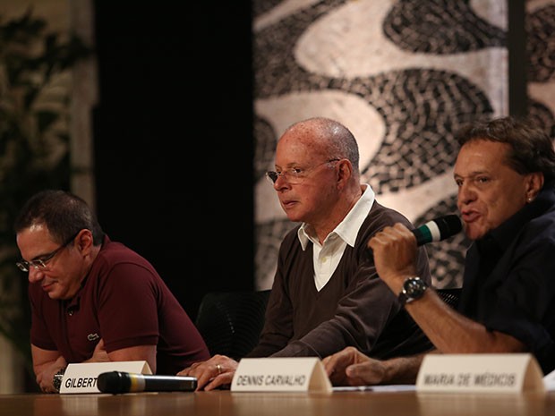 Dennis Carvalho, Gilberto Braga e Ricardo Linhares falam com a imprensa (Foto: Carol Caminha/Gshow)