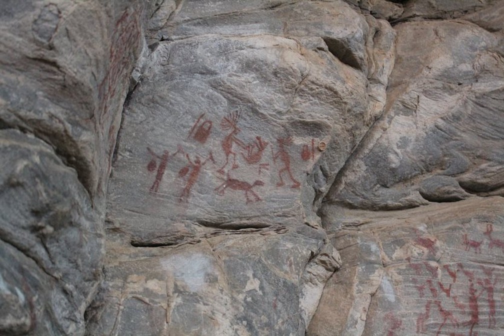 Pinturas rupestres fazem parte do acervo do Geoparque Seridó — Foto: Marcos Nascimento