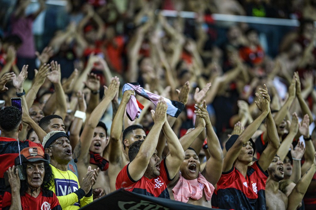 Torcida do Flamengo no primeiro jogo da semifinal do Carioca — Foto: Marcelo Cortes/Flamengo