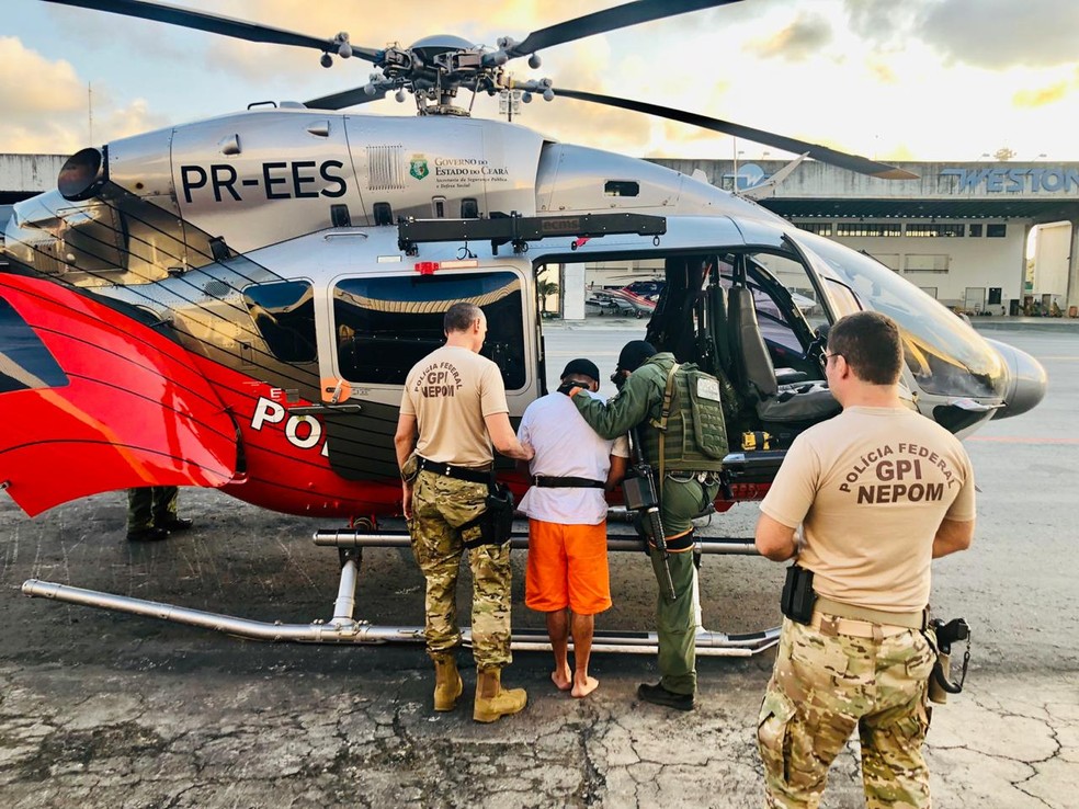 'Siciliano' foi transferido de helicÃ³ptero  PresÃ­dio Federal de SeguranÃ§a MÃ¡xima de MossorÃ³ â€” Foto: DivulgaÃ§Ã£o/SSPDS