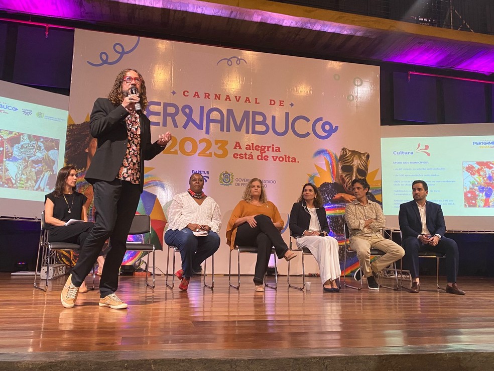 Ações do carnaval de Pernambuco foram lançadas pelo governo, no Recife  — Foto: Joalline Nascimento/g1 