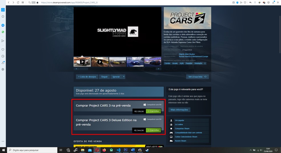 requisitos para project cars pc