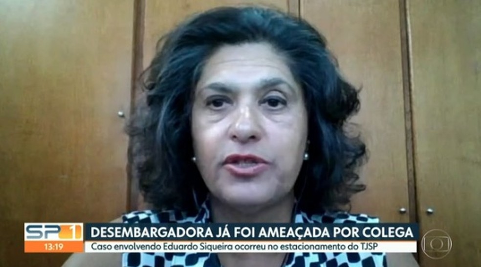 A desembargadora Maria Lucia Pizzoti Mendes, do Tribunal de Justiça de São Paulo. — Foto: Reprodução/TV Globo