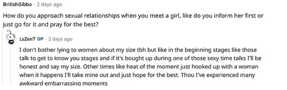 Homem com micropênis revela como aborda o assunto com parceiras sexuais — Foto: Reprodução / Redes sociais