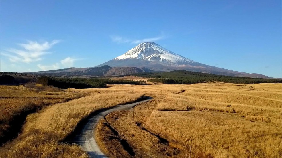 Imagem do Monte Fuji exibida no Globo Repórter em 2018 — Foto: Globo Repórter