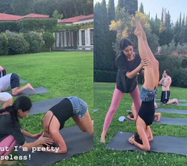 Victoria Beckham e família praticando yoga (Foto: Reprodução / Instagram )