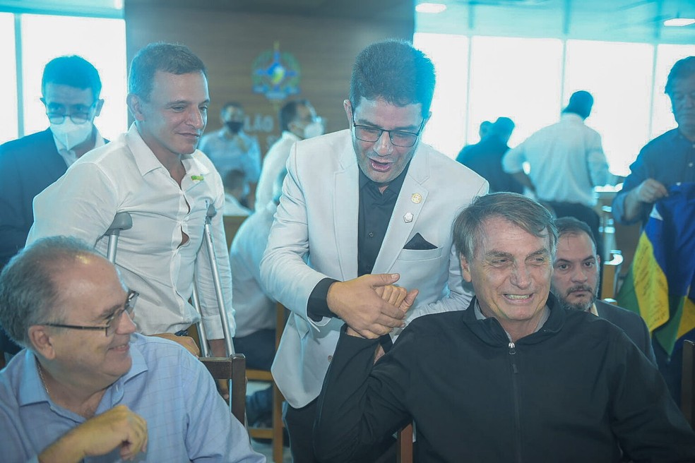 Governador do Acre esteve com o presidente Jair Bolsonaro na última quinta-feira (3) — Foto: Diego Gurgel/Secom