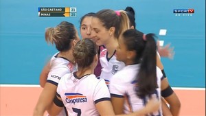 São Caetano x Minas Superliga feminina (Foto: Reprodução / SporTV)