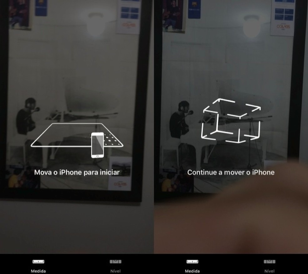 Ação para que o app Medida identifique objetos no iOS 12 — Foto: Reprodução/Marvin Costa