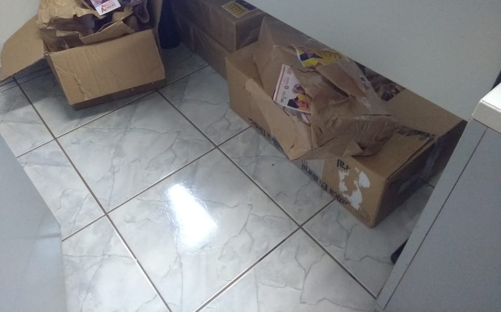 Material apreendido pelo JustiÃ§a Eleitoral em Mundo Novo MS  â€” Foto: MP / DivulgaÃ§Ã£o