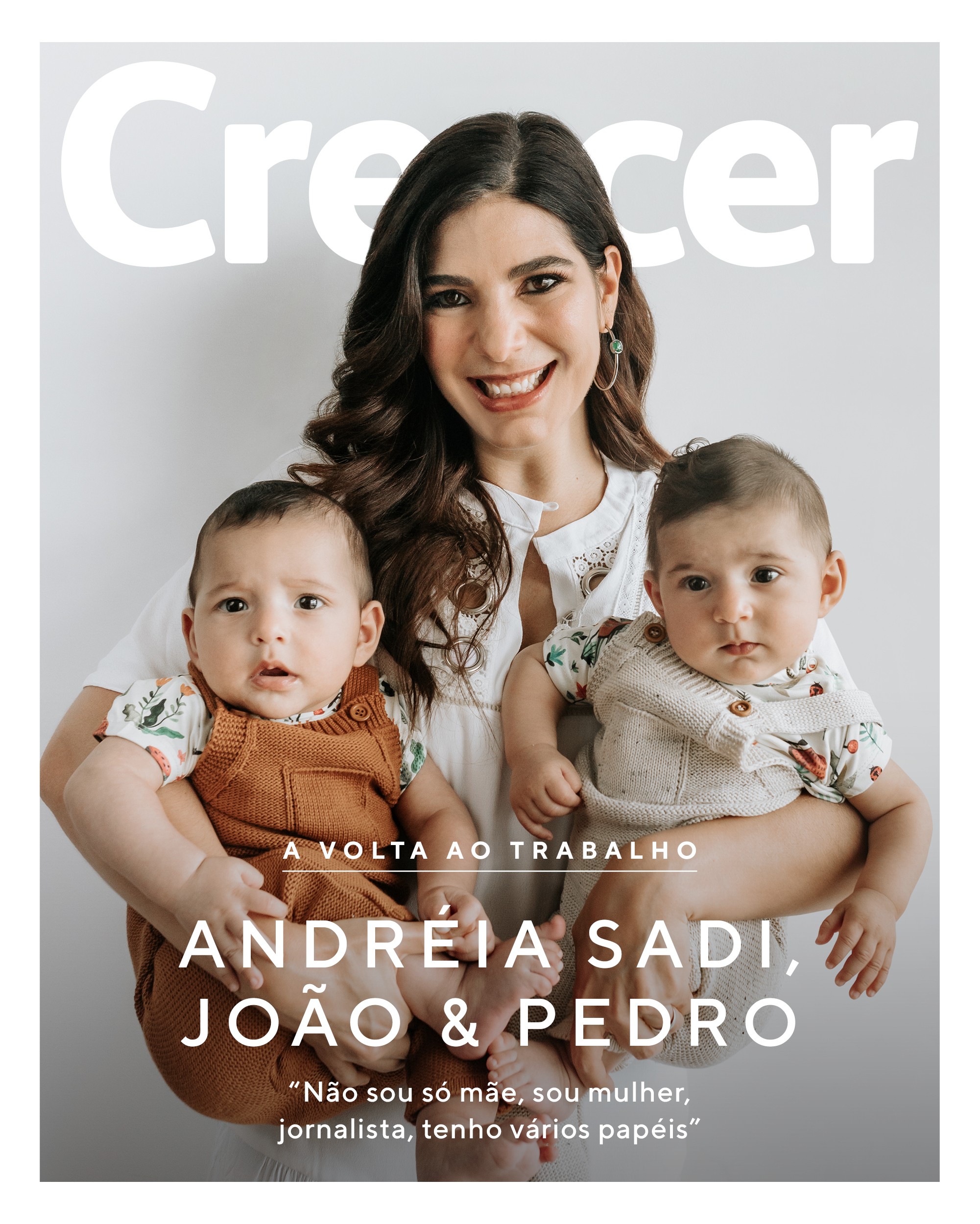 Andréia Sadi com os filhos Pedro e João (Foto: Babuska)