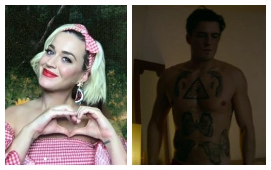 Katy Perry celebrou o noivo Orlando Bloom sem camisa e tatuado em cena de Retaliation (Foto: Instagram)