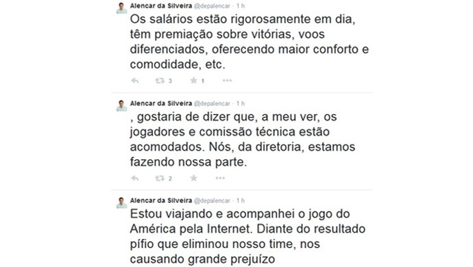 Alencar da Silveira Júnior dirigente do América-MG twitter (Foto: Reprodução/ Twitter)