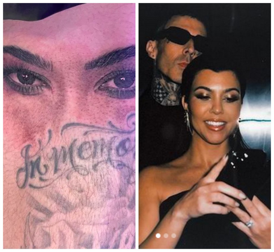 A tatuagem feita por Travis Barker em homenagem a Kourtney Kardashian