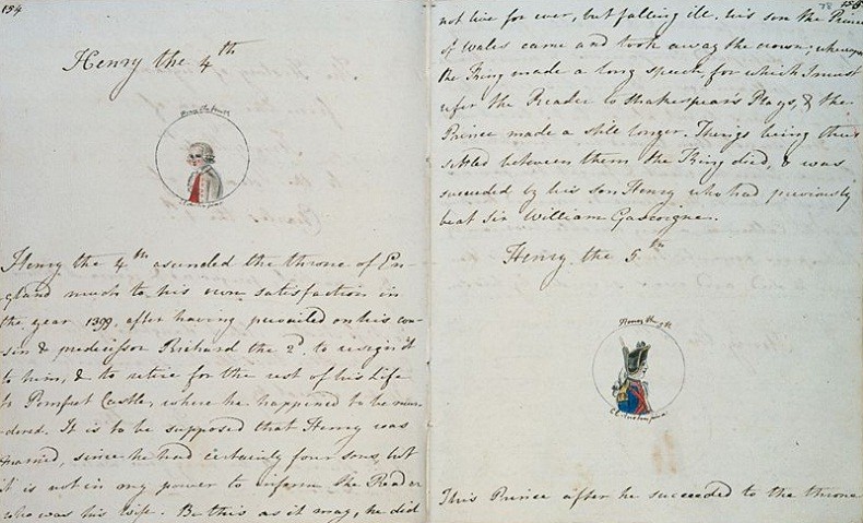 Jane Austen escreveu uma versão da história da Inglaterra quando tinha 15 anos - bem antes de criar Lizzie Bennet e Mr. Darcy (Foto: biblioteca britânica)