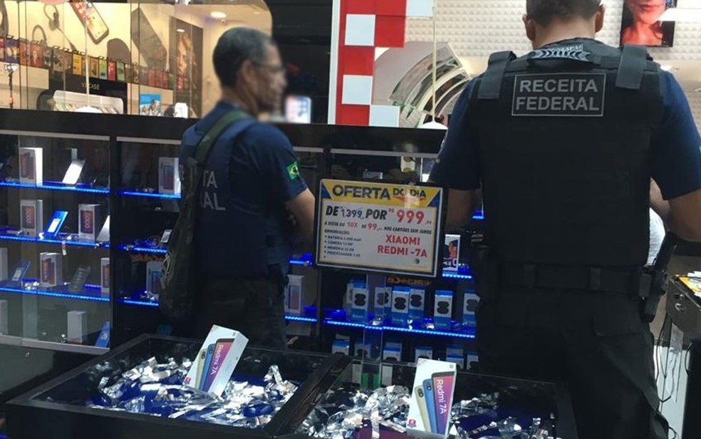 Receita faz apreensões em shoppings de Salvador durante operação na Bahia — Foto: Divulgação/Receita Federal