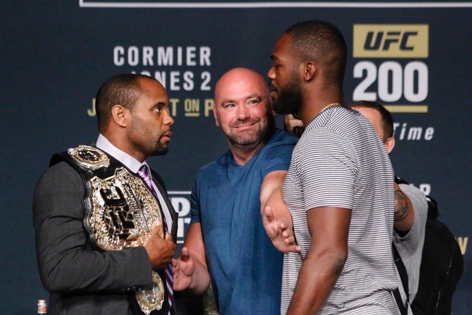 Jon Jones x Daniel Cormier Coletiva UFC 200 (Foto: Evelyn Rodrigues) Jon Jones x Daniel Cormier Coletiva UFC 200 (Foto: Evelyn Rodrigues)