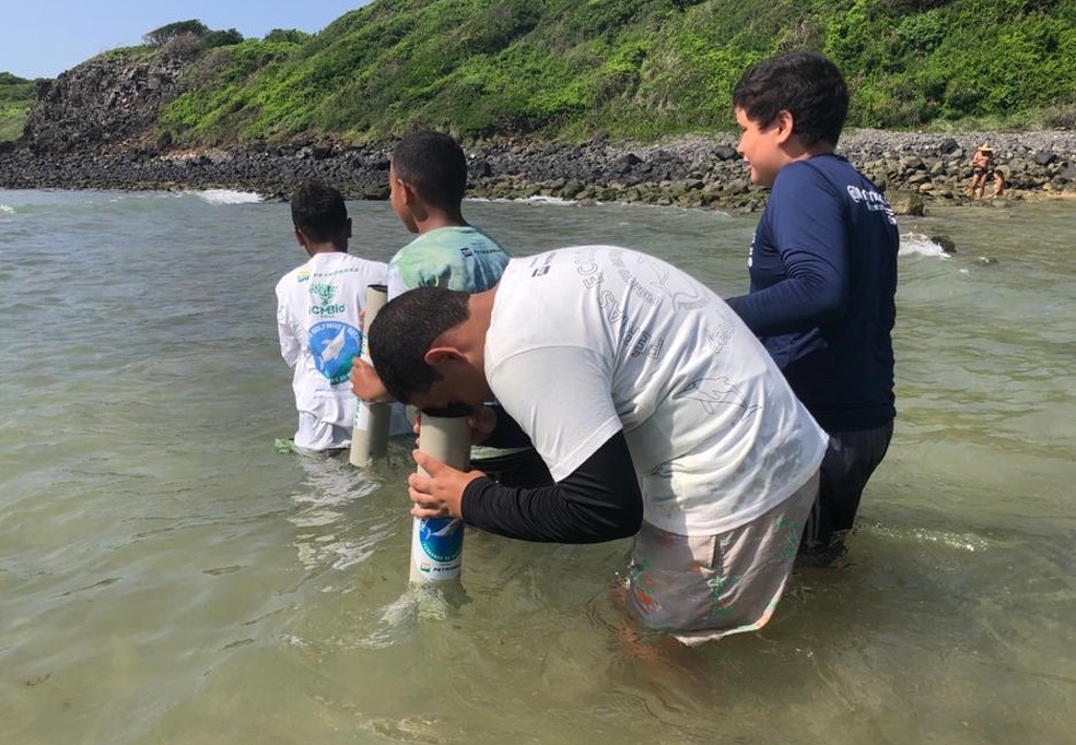 A lupa ajuda a ver o fundo do mar — Foto: Verônica Falcão/Divulgação