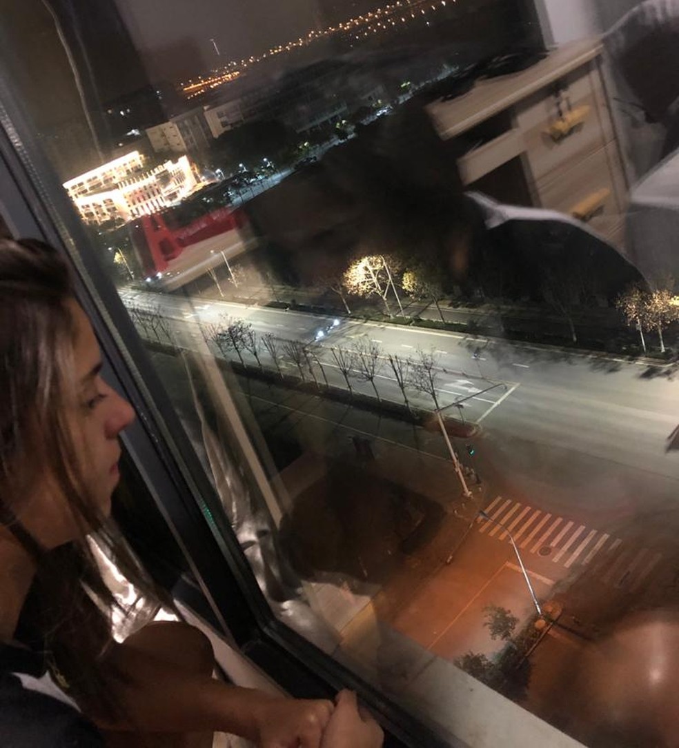 Millene está presa em seu apartamento; ruas estão vazias — Foto: Arquivo Pessoal