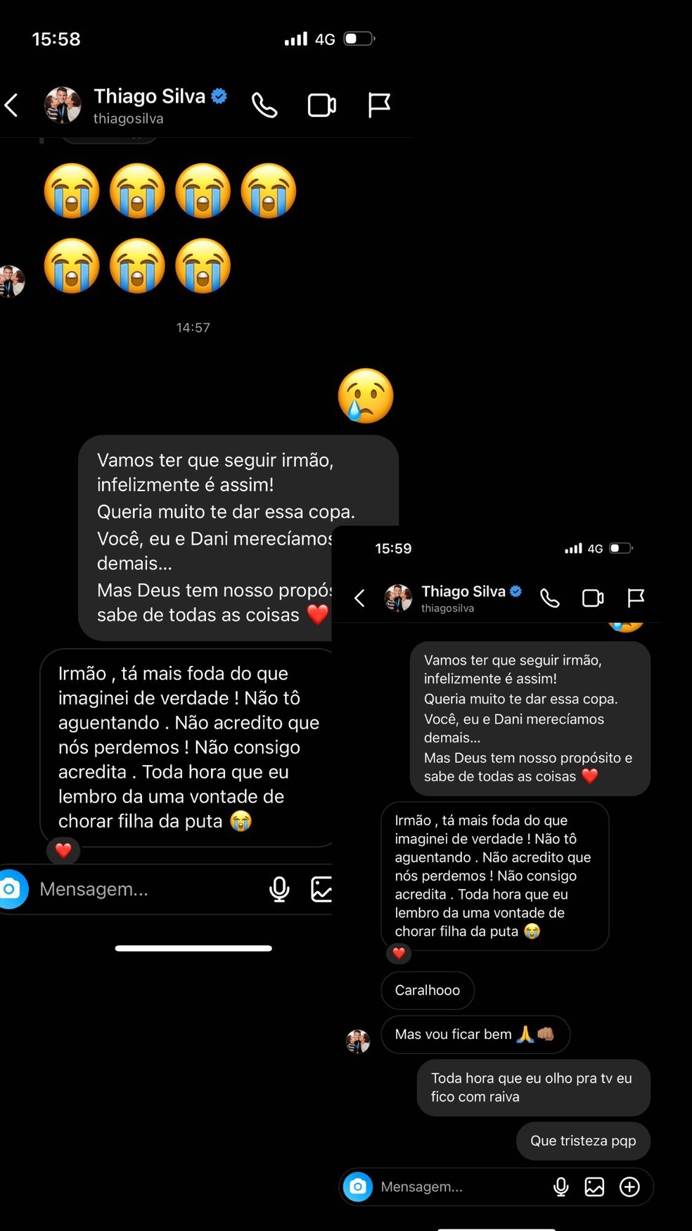 Neymar manda mensagem para Marquinhos e Rodrygo — Foto: Reprodução