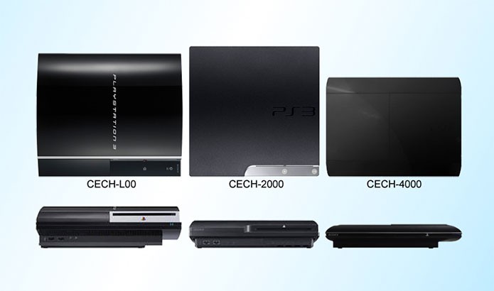 Os três principais modelos do PS3 (Foto: Reprodução/R-Visions)