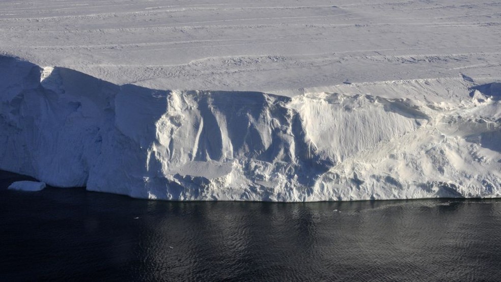 Glaciar Thwaites, na Antártica — Foto: BBC