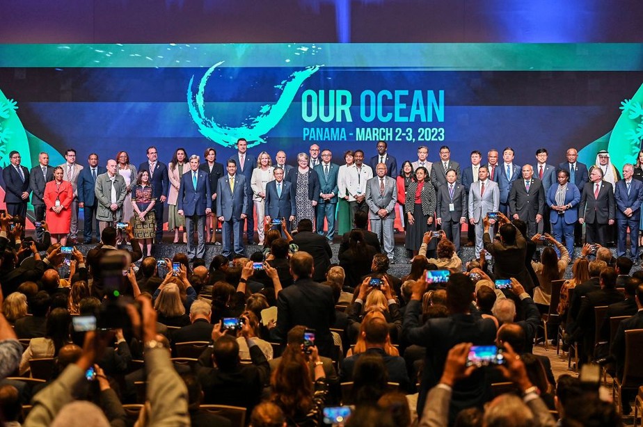 Líderes se reúnem em dia de abertura da Conferência Nosso Oceano, na Cidade do Panamá, em 2 de março de 2023