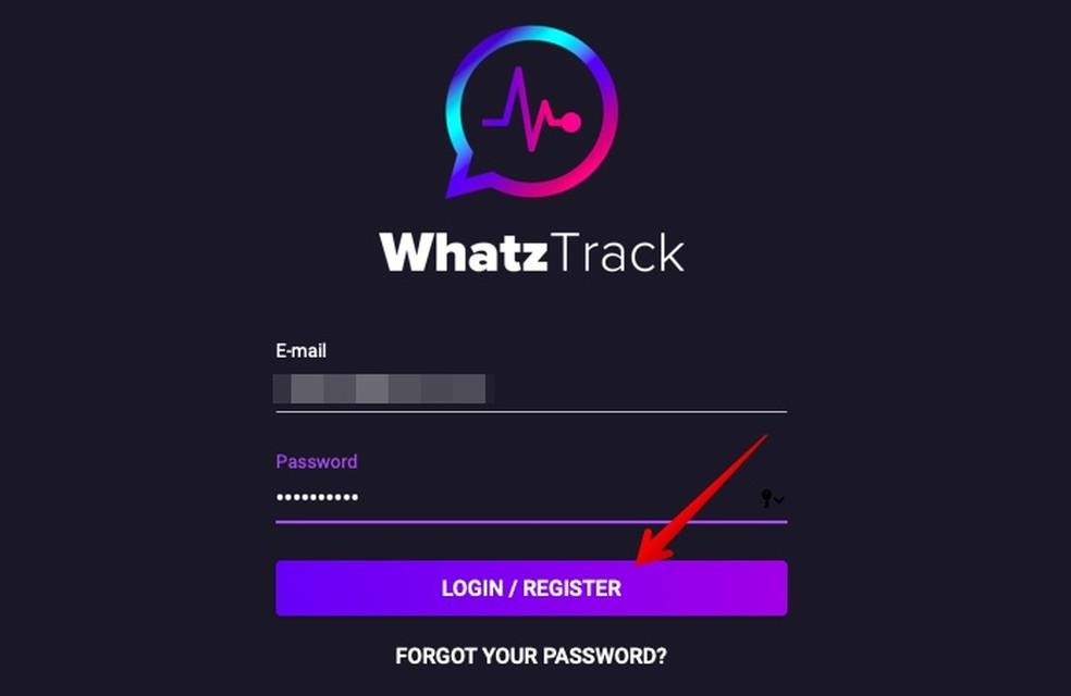 Cadastre-se no Whatztrack — Foto: Reprodução/Helito Beggiora