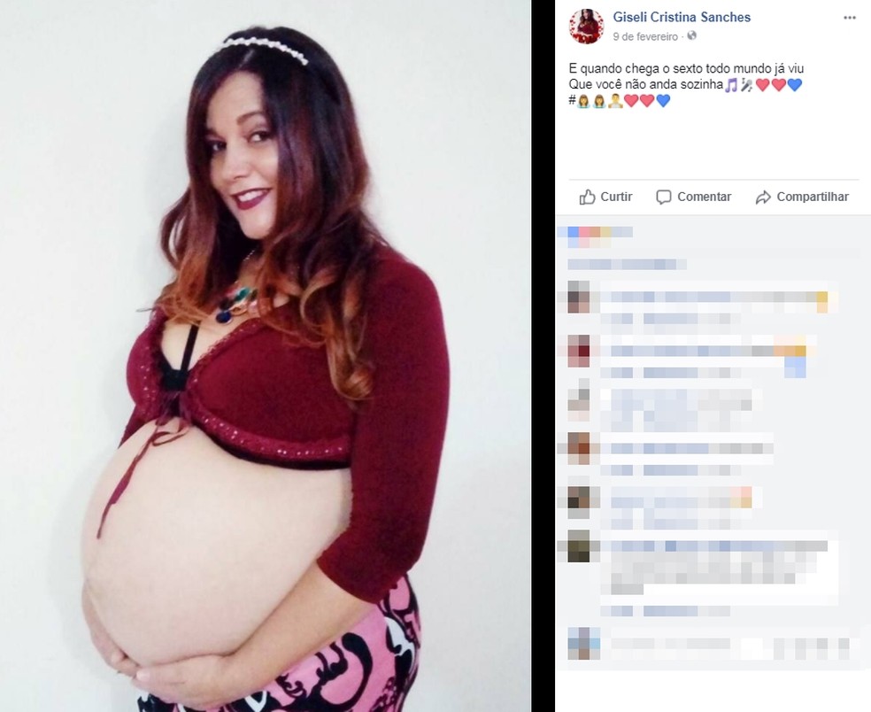 Gisele estava grávida de trigêmeos e acabou morrendo em Jales após passar mal (Foto: Reprodução/Facebook)