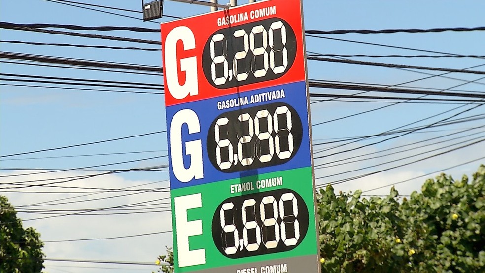 Preço do litro da gasolina comum tem novo aumento e chega a R$ 6,29 em Natal  | Rio Grande do Norte | G1